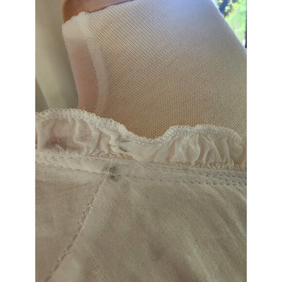 Boho Lace & Cotton Bohemian Off the Shoulder Ruffle White Graduation Wedding - Picture 9 of 10